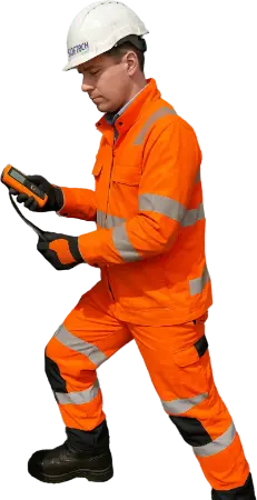 Softech Rail Staff Member Testing Signalling equipment